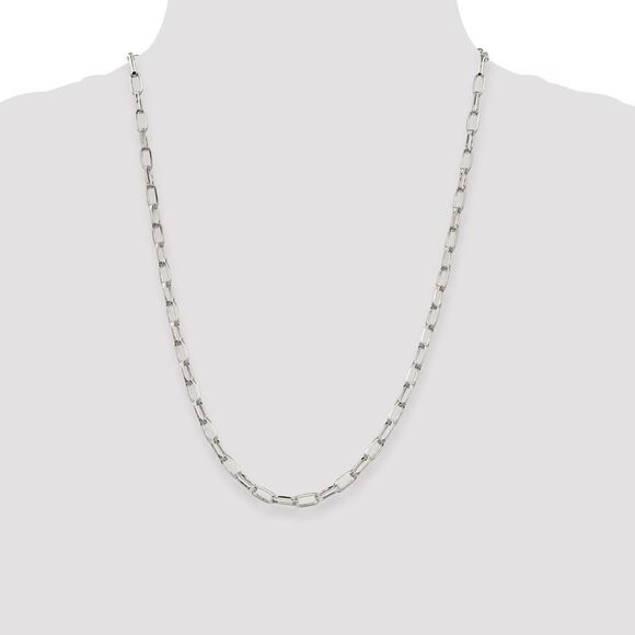 Kazi Luxury Sterling Silver 5mm Elongated Open Link Chain